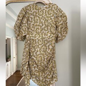 RHODE Pia Yellow Floral Cotton Mini Dress